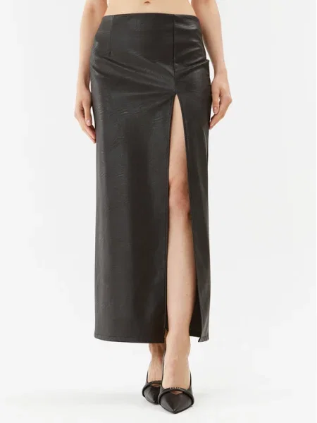 Rinascimento Fustă din imitație de piele negru