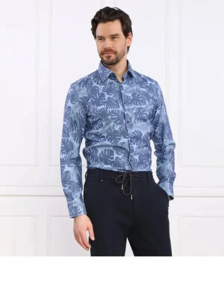 BOSS BLACK Ing | Casual fit len hozzáadásával fekete