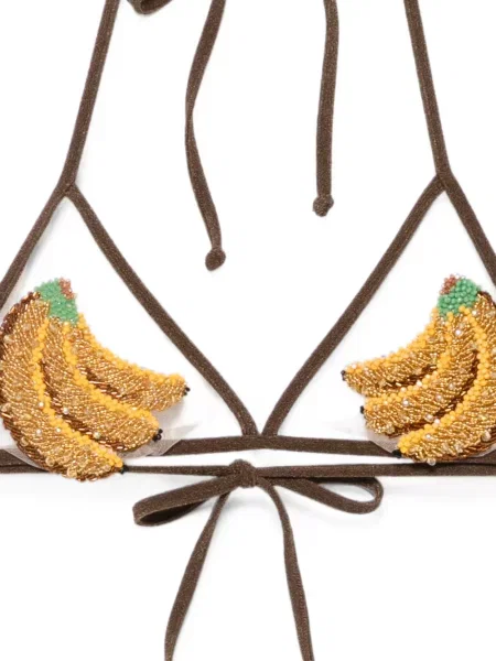 Bikini Mazzei cu gât halter maro