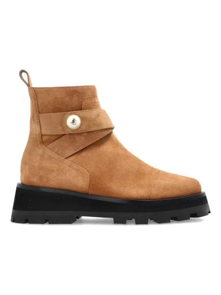 Botki Jimmy Choo bez obcasa beżowe