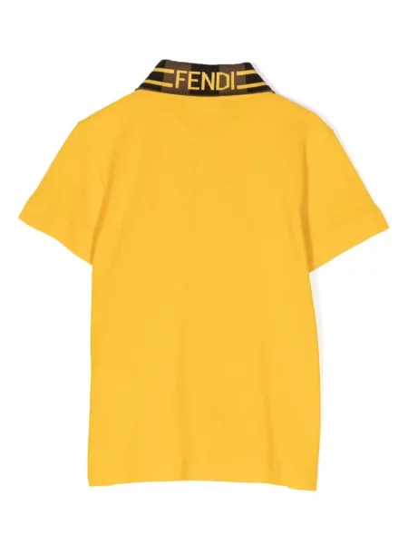 Koszulka polo dziecięca Fendi żółta