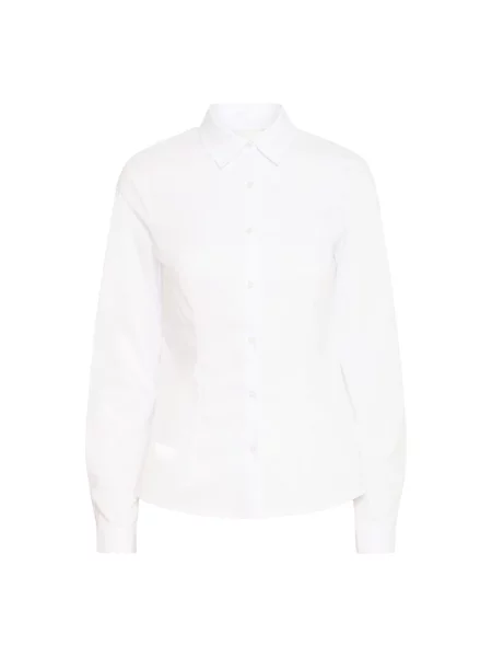 Koszula Ichi z długim rękawem popelinowa biała