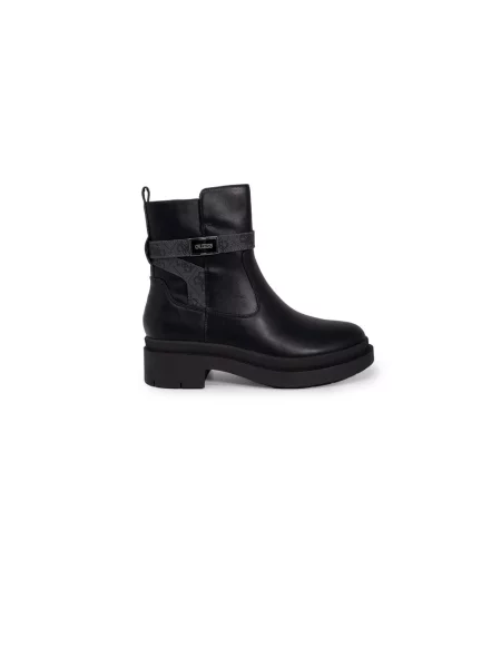 Lniane botki Guess czarne