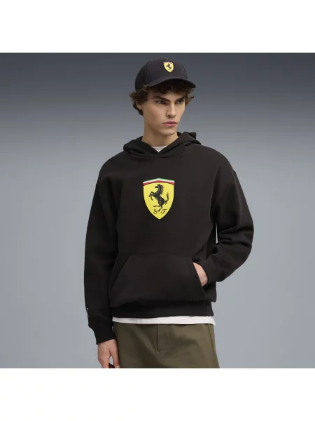 Bluza z kapturem Scuderia Ferrari Sportswear Shield czarna
