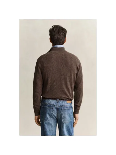Sweter z golfem Gant brązowy
