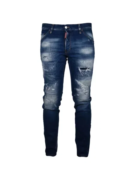 Blugi skinny Dsquared2 zdrențuiți skinny fit albastru