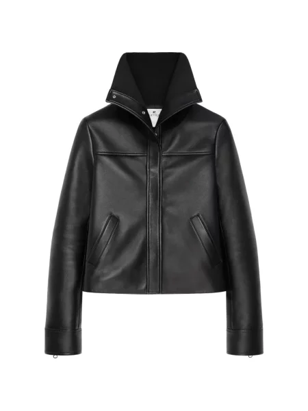 Gulerat geanta de piele Courreges negru