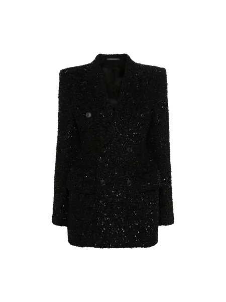 Marynarka Balenciaga tweedowa czarna