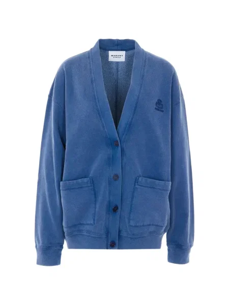 Cardigan Marant Etoile cu broderie cu decolteu în V albastru