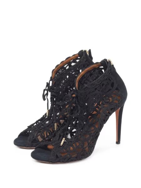 Pantofi cu toc Aquazzura din dantelă negru