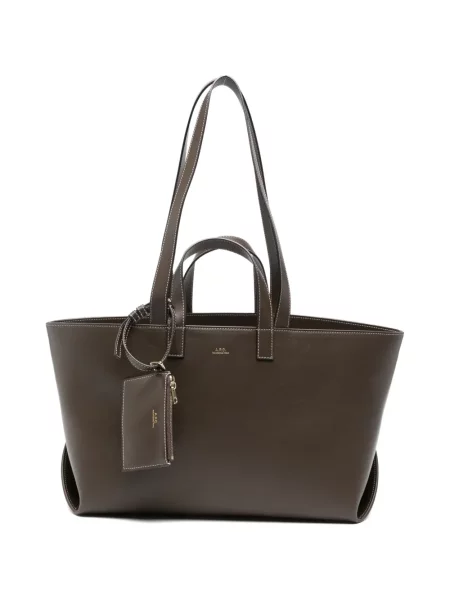 Geantă shopper A.p.c. din piele maro