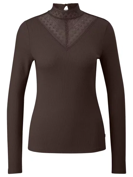 QS Tricou închis maro