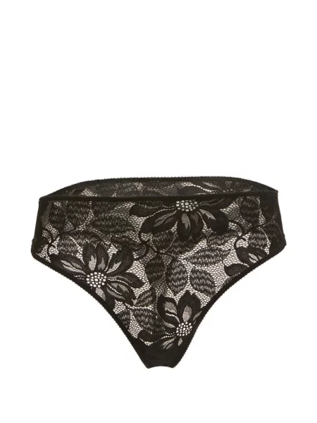 Chiloți tanga Wolford cu model floral din dantelă negru