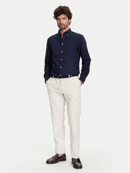 Tommy Hilfiger Košile Solid Heritage Tmavomodrá