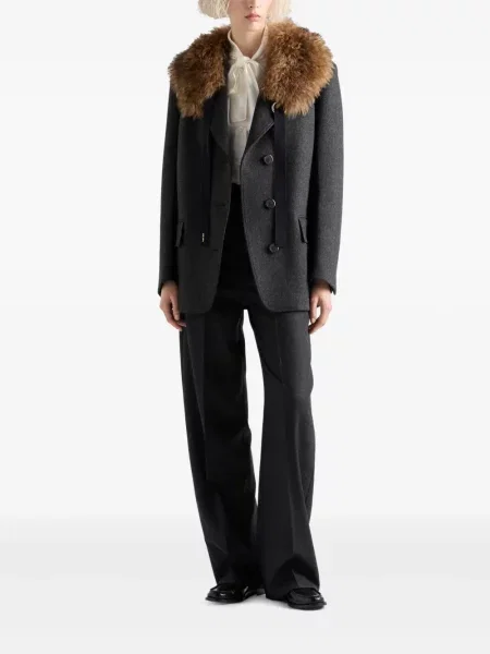 Pantaloni Prada de flanelă gri