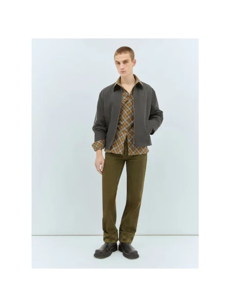 Haftowana koszula Burberry w kratę retro brązowa