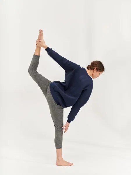 Spodnie do jogi Moonholi Cosmic Cropped Track Pants z obniżonym krokiem szare