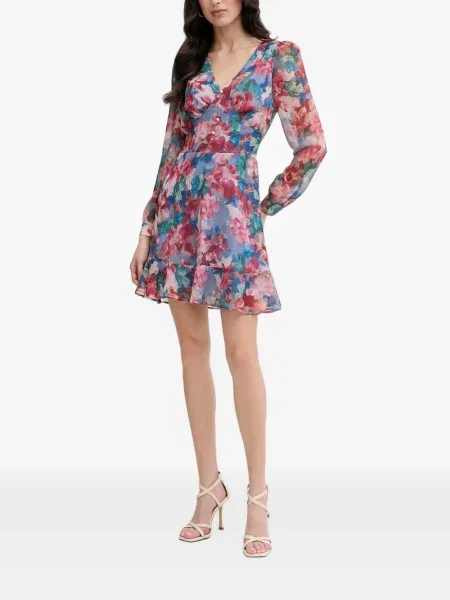 Rochie mini Morgan cu model floral cu imagine albastru
