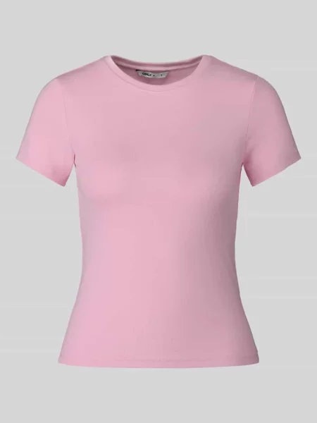 T-shirt o kroju slim fit z mieszanka bawełny model RILEY' Only różowa