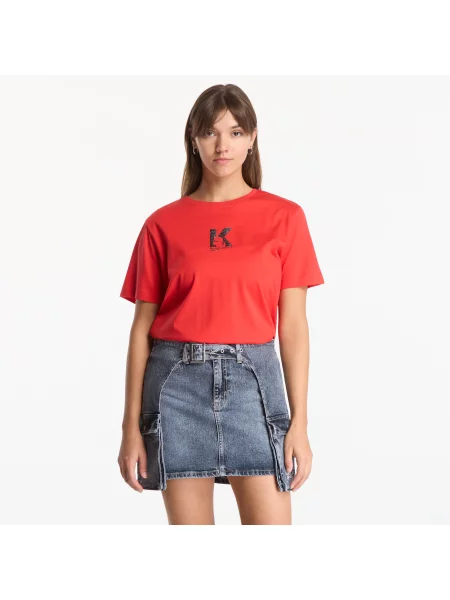 Тениска Karl Lagerfeld Jeans Reg K Logo Tee Iridescent M