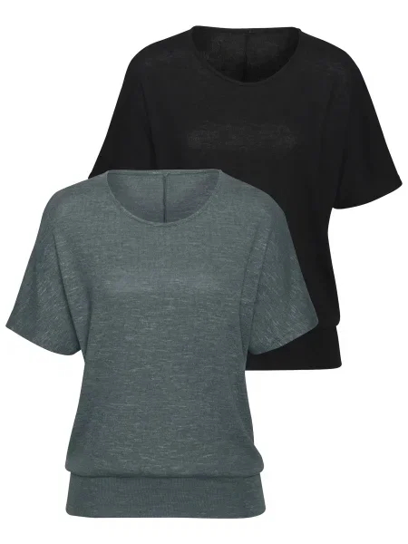 VIVANCE Tričko tmavě zelená černá