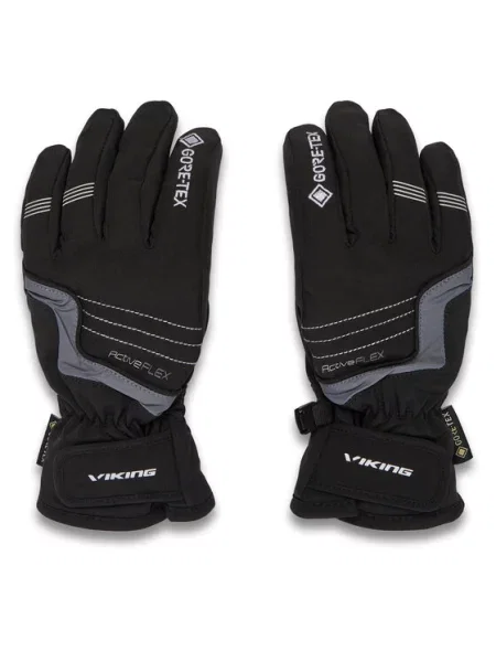 Rękawice narciarskie dziecięce Viking Helix GTX dark grey czarne
