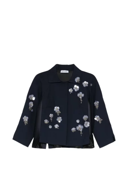 Decupat geacă Dice Kayek cu model floral albastru