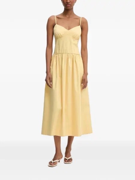 Rochie midi Morgan cu funde evazată galben
