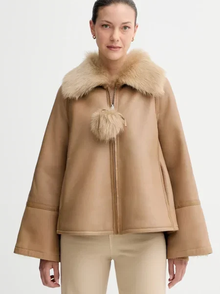 By Malene Birger geacă de piele reversibilă ODELLIES de tranziție maro