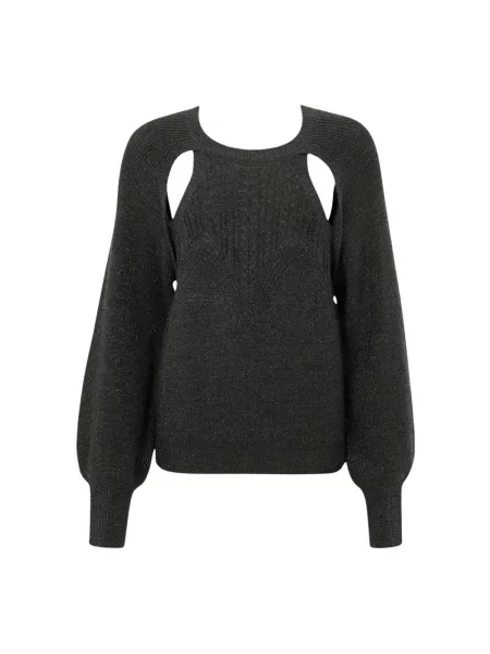 Sweter Twinset wełniany szary