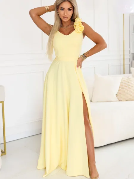 Rochie maxi Numoco galben