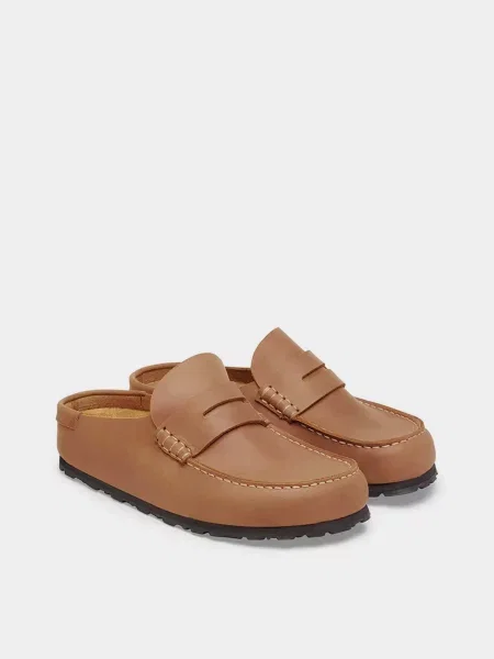 Кожаные мюли Birkenstock коричневые