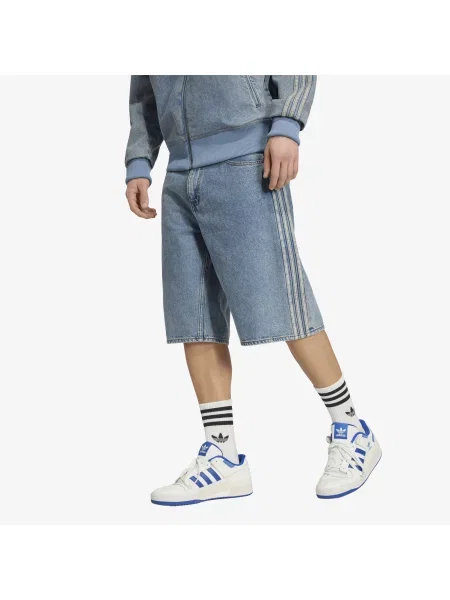 Σορτς adidas Firebird Adicolor Denim Jorts Mid-rise Straight Leg Worn Blue Denim 36 μπλε