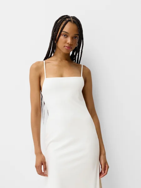 Bershka Rochie ecru