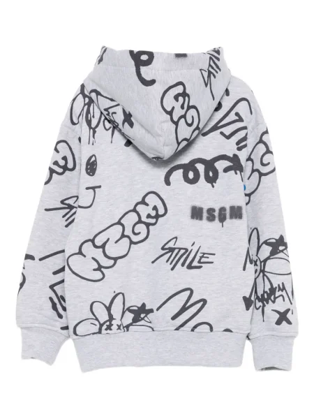 Bluza z kapturem dziecięca Msgm szara