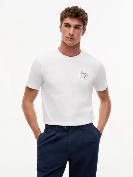 TOMMY HILFIGER Tricou negru alb