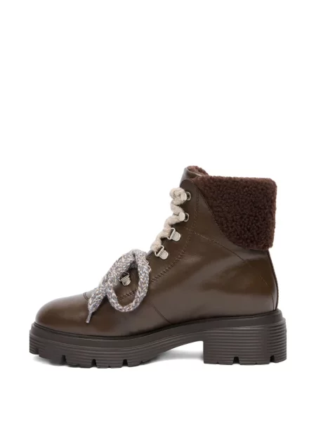 Μποτάκια Stuart Weitzman με κορδόνια με δαντέλα καφέ