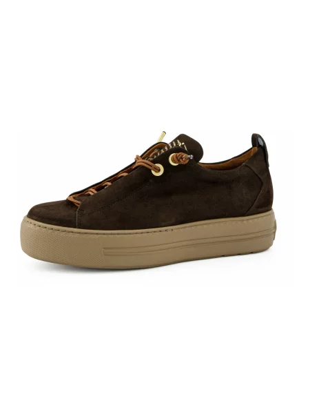 Sneakersy Paul Green sznurowane skórzane zielone