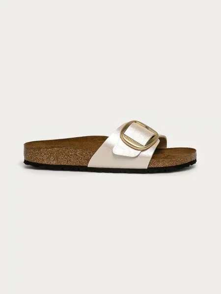 Klapki Birkenstock na sprzączkę szare