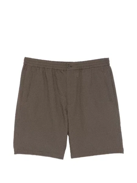Pantaloni scurți Emporio Armani în carouri maro