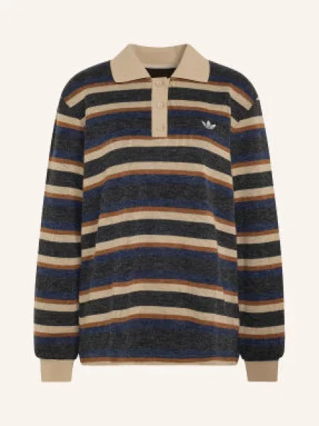 Adidas Originals Koszulka Polo Z Dzianiny Striped braun czarna