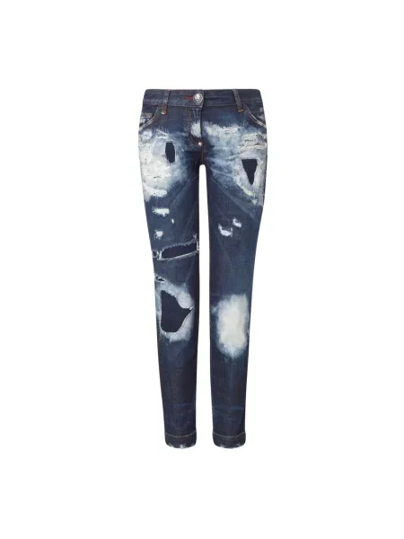 Jeansy boyfriendy Philipp Plein niebieskie
