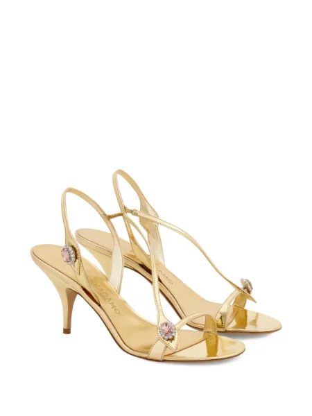 Sandale Ferragamo de cristal auriu