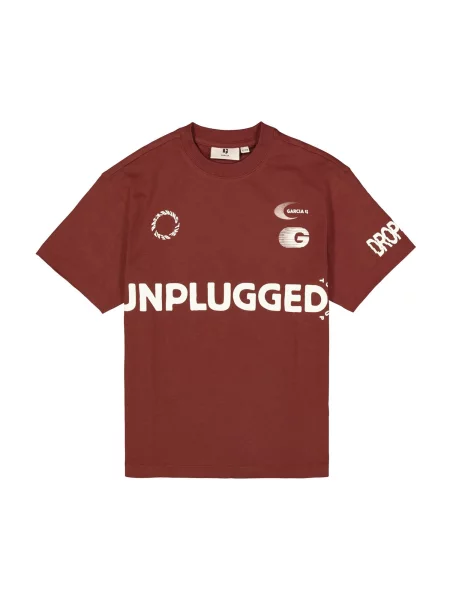 GARCIA Tricou roșu ruginiu alb