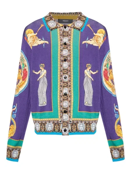 Cardigan Versace de mătase violet