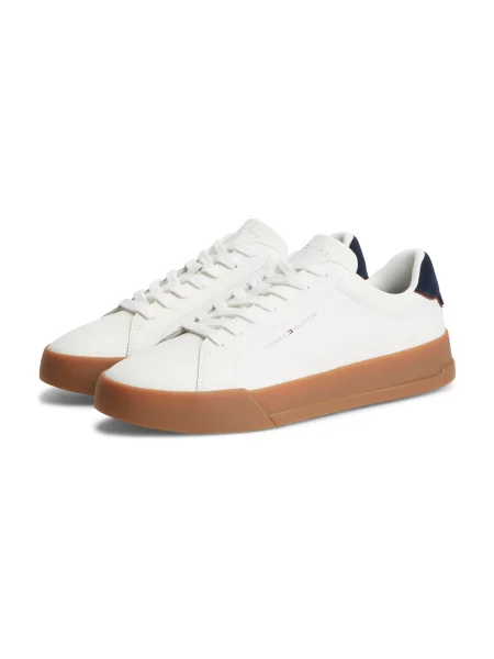 Sneakerși Tommy Hilfiger din piele alb