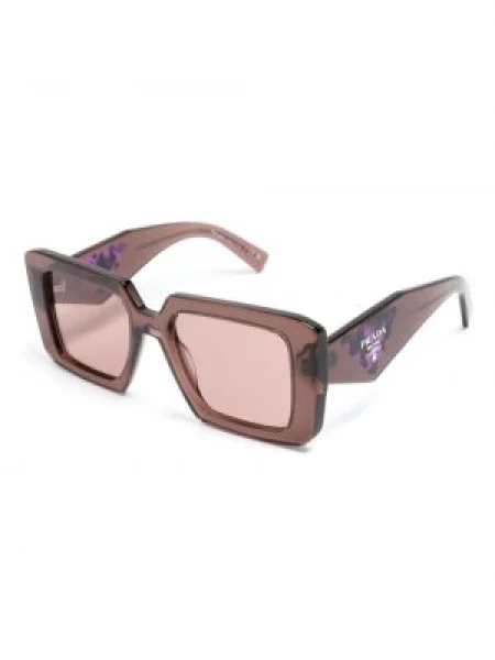 Raštuotos saulės akiniai Prada Eyewear ruda