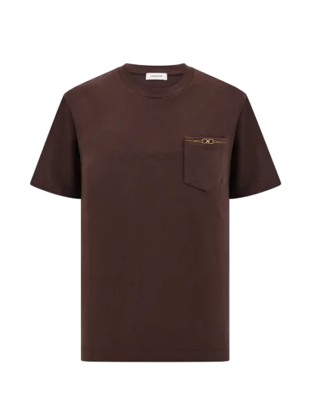 Tricou Ferragamo din jerseu maro