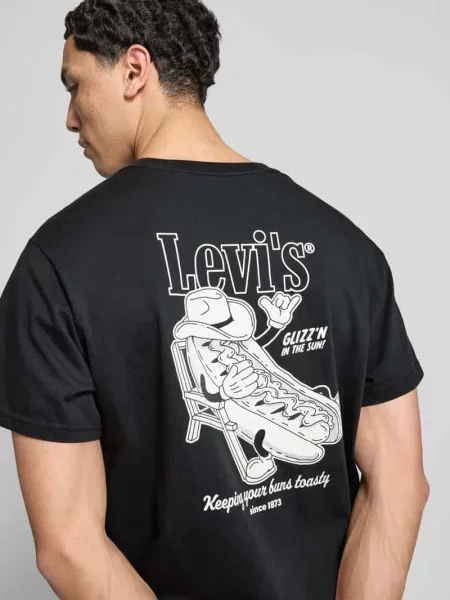 T-shirt o kroju relaxed fit z czystej bawełny Levi's czarna