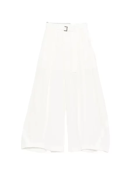 Pantaloni Sacai cu cataramă alb